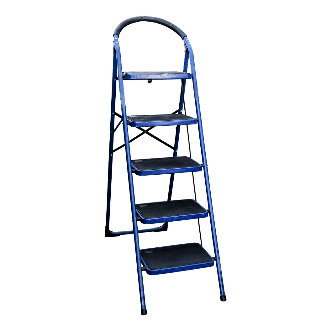 ESCABEAU BLEU EN ACIER 5 MARCHES, EN131 HL-205A MS08523