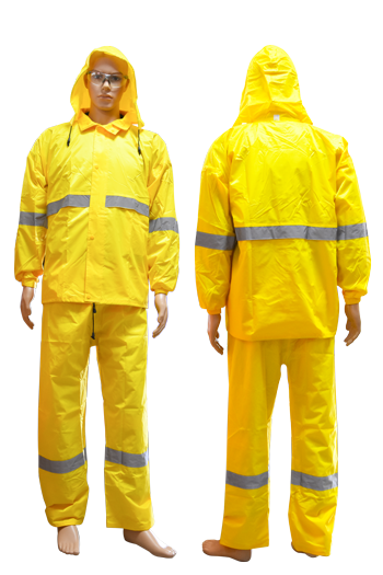 IMPERMEABLE AVEC PANTALON JAUNE AVEC BANDE 190D TAILLE XL 2011211061