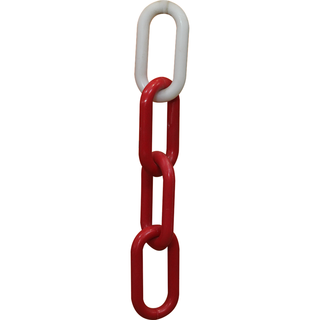 CHAINE PLASTIQUE ROUGE/BLANC 8 mm x 50 m 2090802019