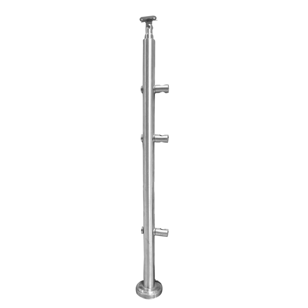 POTEAU EQUIPE FIXATION PLAT POLISSE INOX 201  Ø38  H.850 x EP.1 mm INOX 201  2091402041