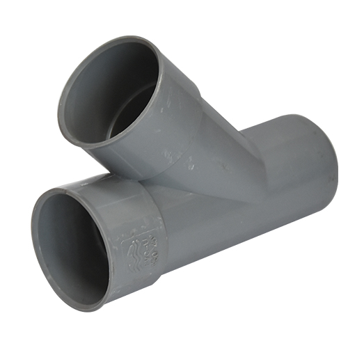 TE PVC CULOTTE 45° GRIS  CLAIR 50 MM M/F U930405