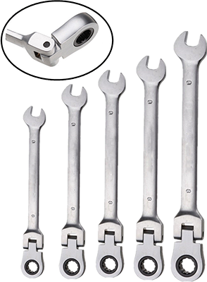 5 CLES MIXTE A CLIQUET TETE FLEXIBLE 8,10,13,15 17 HRC72 DENTS 2010803077