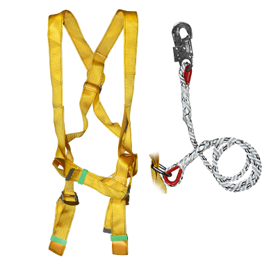 HARNAIS DE SECURITE  JAUNE A-5009 polyester 1,5m EN361 MS01067 SECUR +
