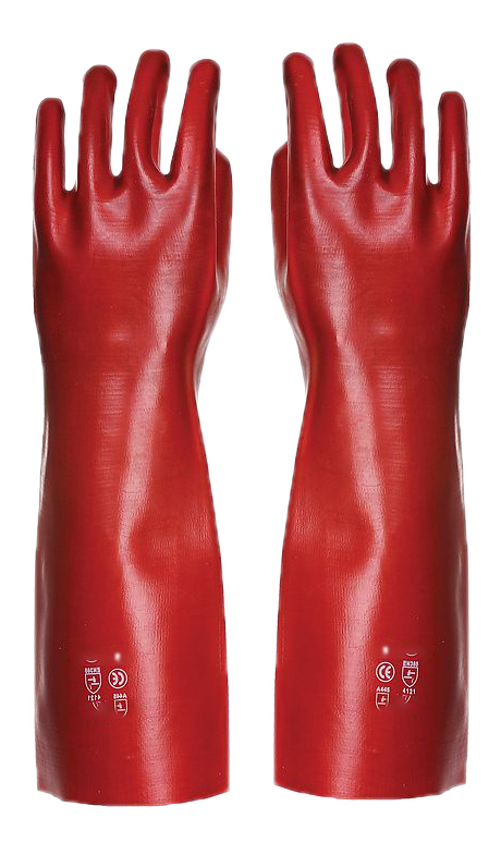 GANT EN PVC CE, EN388/420 ROUGE DETO 35CM 2011206020 -25%
