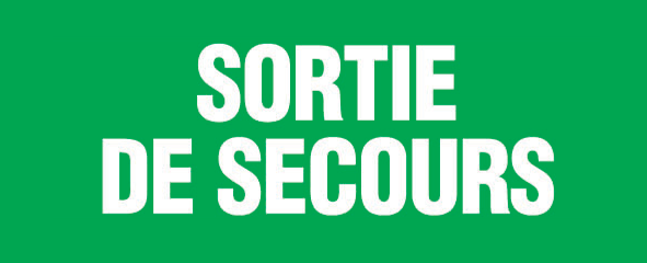 PANNEAU INDICATION  SORTIE DE SECOURS  330 x 120 mm 1050118007