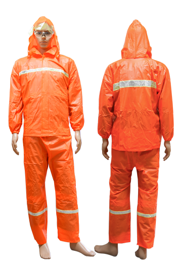 IMPERMEABLE AVEC PANTALON ORANGE AVEC BANDE TAILLE M  2011211073