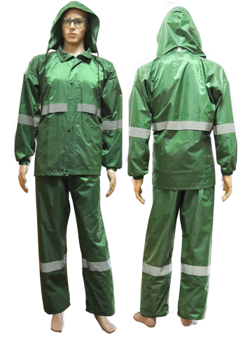 IMPERMEABLE AVEC PANTALON VERT AVEC BANDE 190D TAILLE L 2011211065