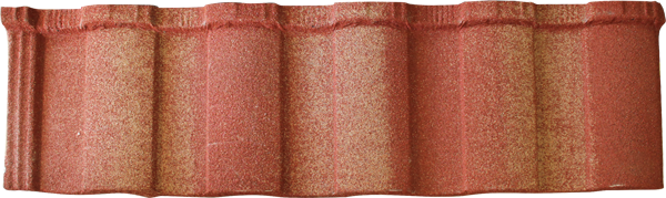 TOLE EN ACIER ROUGE REVETUE DE PIERRE L1290Xl368X0,35MM(TLCR)