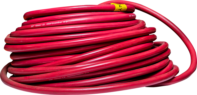 TUYAU DE SOUDAGE ACETYLENE ROUGE  Ø17x Ø10 mm x 50 m 20-60BAR 2110207013