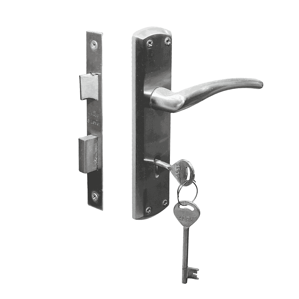 SERRURE PORTE COMPLET GODREJ CLE L 6 Lever ELC 01 Satin 7383 LKYLDMES1