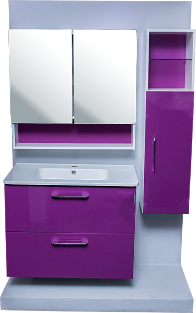 LAVABO MEUBLE+MIR+COL 80CM VIOLET 3021/2942/1320/2939/3000 ESP (DSTK)