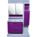 LAVABO MEUBLE+MIR+COL 80CM VIOLET 3021/2942/1320/2939/3000 ESP (DSTK)