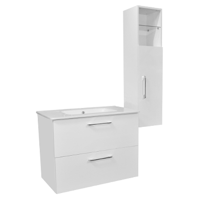 LAVABO MEUBLE+COL 80CM BLANC 3017/1320/2940 ESP