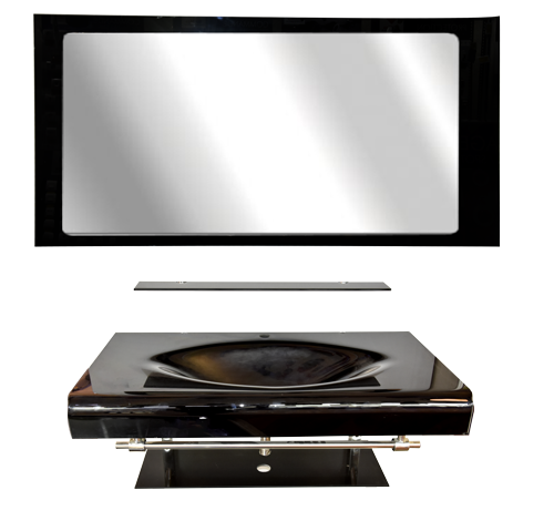 LAVABO EN VERRE + MIROIR 100*5.3*1.9cm JH-222