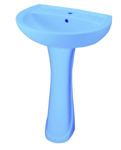 Lavabo avec colonne 62x52cm DP803 blue aqua
