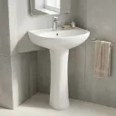 Lavabo avec colonne 55x46cm DP803 blanc aqua
