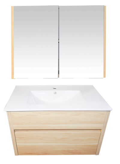 LAVABO  MEUBLE + MIROIR (2 ELMTS)  80 x 46 x 48 cm  1010301065