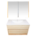 LAVABO  MEUBLE + MIROIR (2 ELMTS)  80 x 46 x 48 cm  1010301065