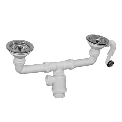 SIPHON POUR EVIER EN RESINE DOUBLE C/VAL CESTA REB M251R