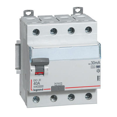 INTER DIFF DX3-4P 400V 40A 30MA TYPE HPI DEPART BAS VIS 411695