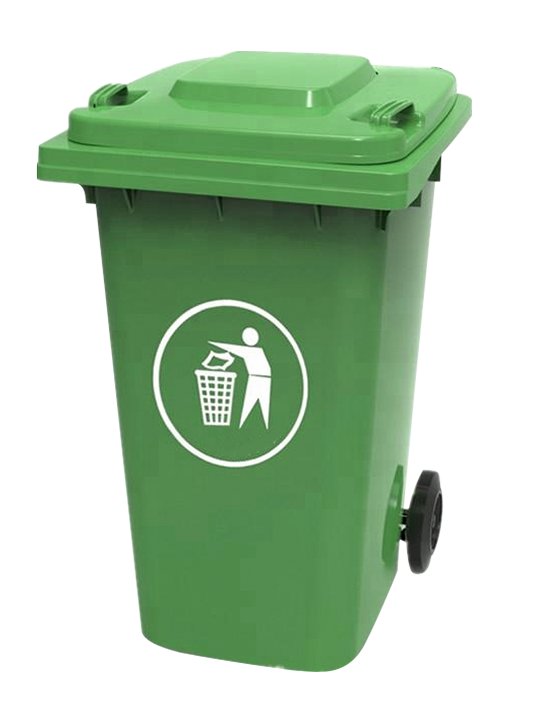 POUBELLE PLASTIQUE VERT AVEC ROUE 120L