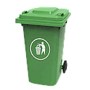POUBELLE PLASTIQUE VERT AVEC ROUE 120L