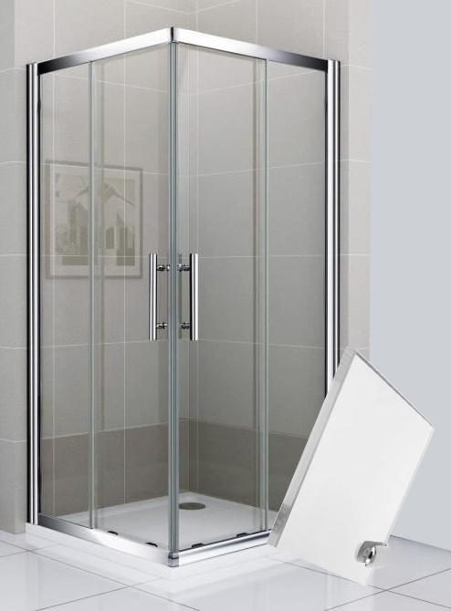 RECHANGE PORTE VITRE CABINE DE DOUCHE CARRE UNI  80x80x185cm 1010101073
