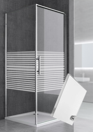 Rechange porte vitre cabine de douche carre rayure 90x90x185cm 6mm1010101080