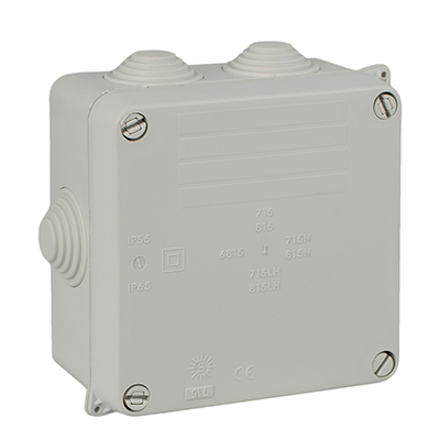 BOITE DE DERIVATION ETANCHE IP55 100X100X55 7 GRAD 715FR SOLERA