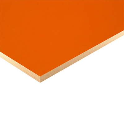 MELAMINE DOUBLE FACE 
1220 x 2440 x 18 mm
Color No. H005-1 orange, smooth surface, E2 glue 1070600173