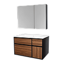 LAVABO  MEUBLE PVC +MIROIR 2ELMTS L.80 x H.46 x D.50 cm  1010301078