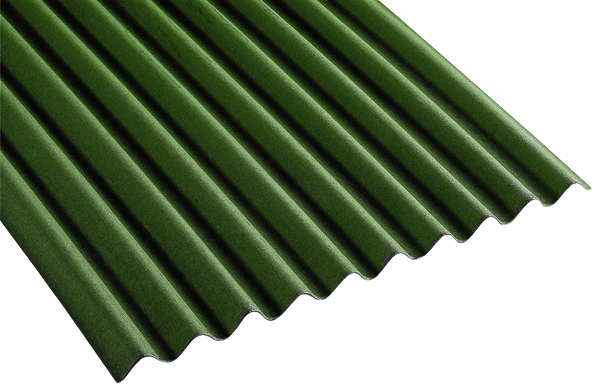 TOLE BITUMINEE VERT  2000X1000X3MM AVEC 12PCES POINTE ET CAPUCHON (TURQUIE)