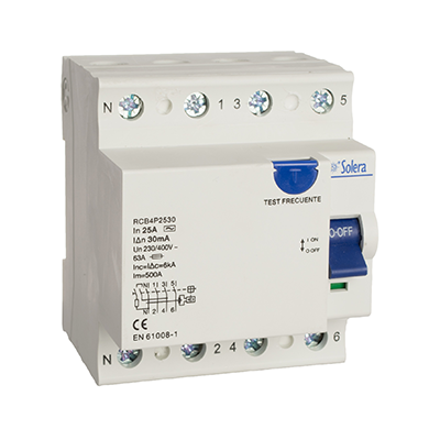 DISJONCTEUR .DIFFERENTIEL.4P 25A 300mA RCB4P25300FR SOLERA