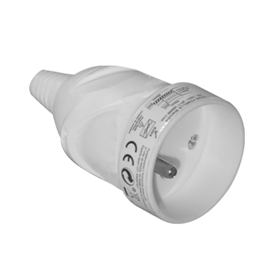 FICHE FEMELLE BLANCHE 16A 250V 2P+T(FR)3680W MAX 5019F SOLERA