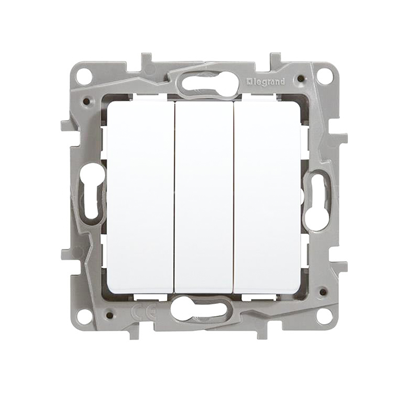 Niloe eco interrupteur triple 10A blanc 764503