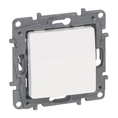 NILOE ECO POUSSOIR NO NC 1 POSTE 6A 250V BORNE AUTO BLANC 764507