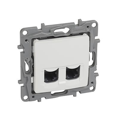 NILEO ECO PRISE 2XRJ45 CAT6 FTP SOCKET WHITE 764578
