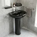 LAVABO AVEC COLONNE 50x42cm DP812 NOIR AQUA