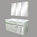 LAVABO MEUBLE +MIROIR  MOZAMBIQUE100 CM 90-1115 (CLK) TURQUIE 3 ELMTS