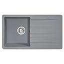 EVIER RESINE  SIERRA SIMPLE BAC 1C1E  GRIS PLATINIUM C/POLY 11191005