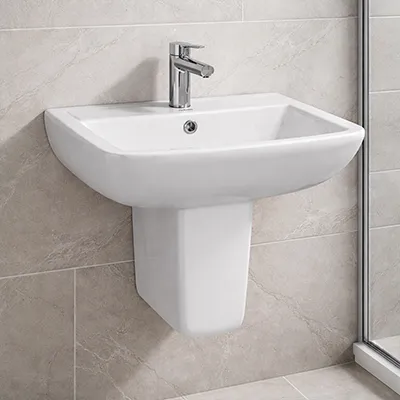 LAVABO SUSPENDU BLANC(Avec fixation) 54,5x41cm  DP2060C  AQUA