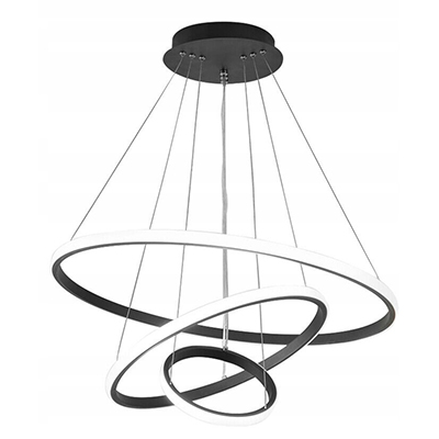PLAFONNIER LED 3 COULEURS Φ600xH1000mm,136w 8666/2+4+6black
