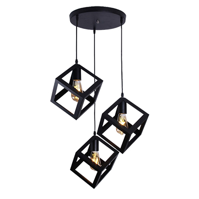 LUSTRE SUSPENDU 3 LAMPES 160x160mm FZ171
