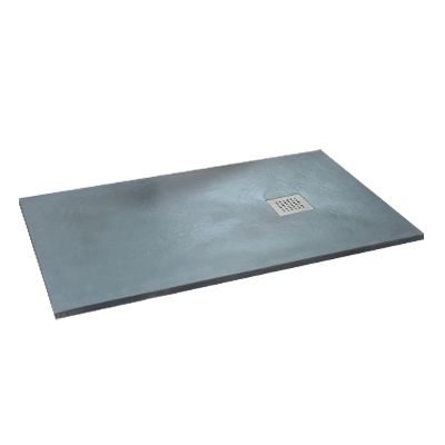 RECEVEUR DE DOUCHE RECTANGULAIRE EN RESINE AVEC SIPHON CE L.120 X W.80 X H.2.5 CM SS304 GRIS 1010104202