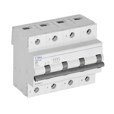 DISJONCTEUR MAGNETOTHERMIQUE 4P,80A, 10KA  CBMG480  SOLERA