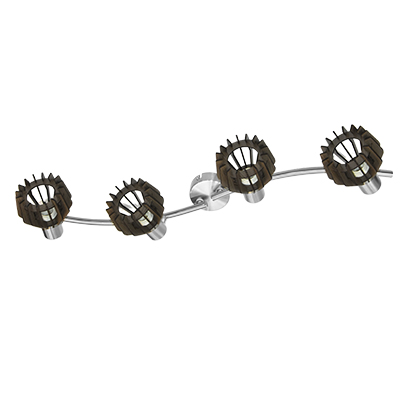 APPLIQUE METAL BOIS MARRON FONCE 4 X E14 MAX. 5,5W  IP20 700X100X140MM  2812-042 BRILONER (ALL) (DSTK)