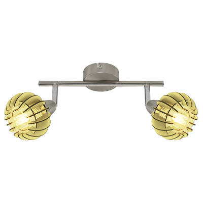 APPLIQUE  "WOOD" METAL-BOIS 2 X E14 MAX. 5,5W  IP20 275X103X134MM  2852-021 BRILONER (ALL) (DSTK)-40