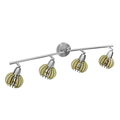 PLAFONNIER "WOOD" METAL-BOIS 4 X E14 MAX 5W IP20 15X103X144MM 2852-041BRILONER (ALL) (DSTK)