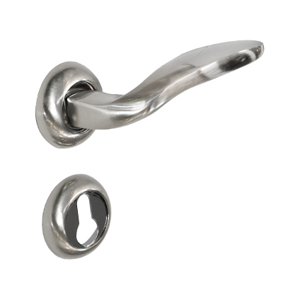 POIGNEE DE PORTE EXTERIEUR  ROSACE EN ALU Ø53 MM X L.120MM NICKELE SATINE   2030503024