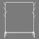 PENDERIE PORTEMANTEAU BLANC Avec etagere a chaussures  Ø18 mm, Dimensions L110 x W40 x H150 cm 1010903019